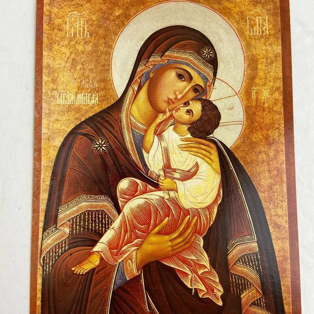 Vintage Orthodox Religion Icon Set of 2 Post Card